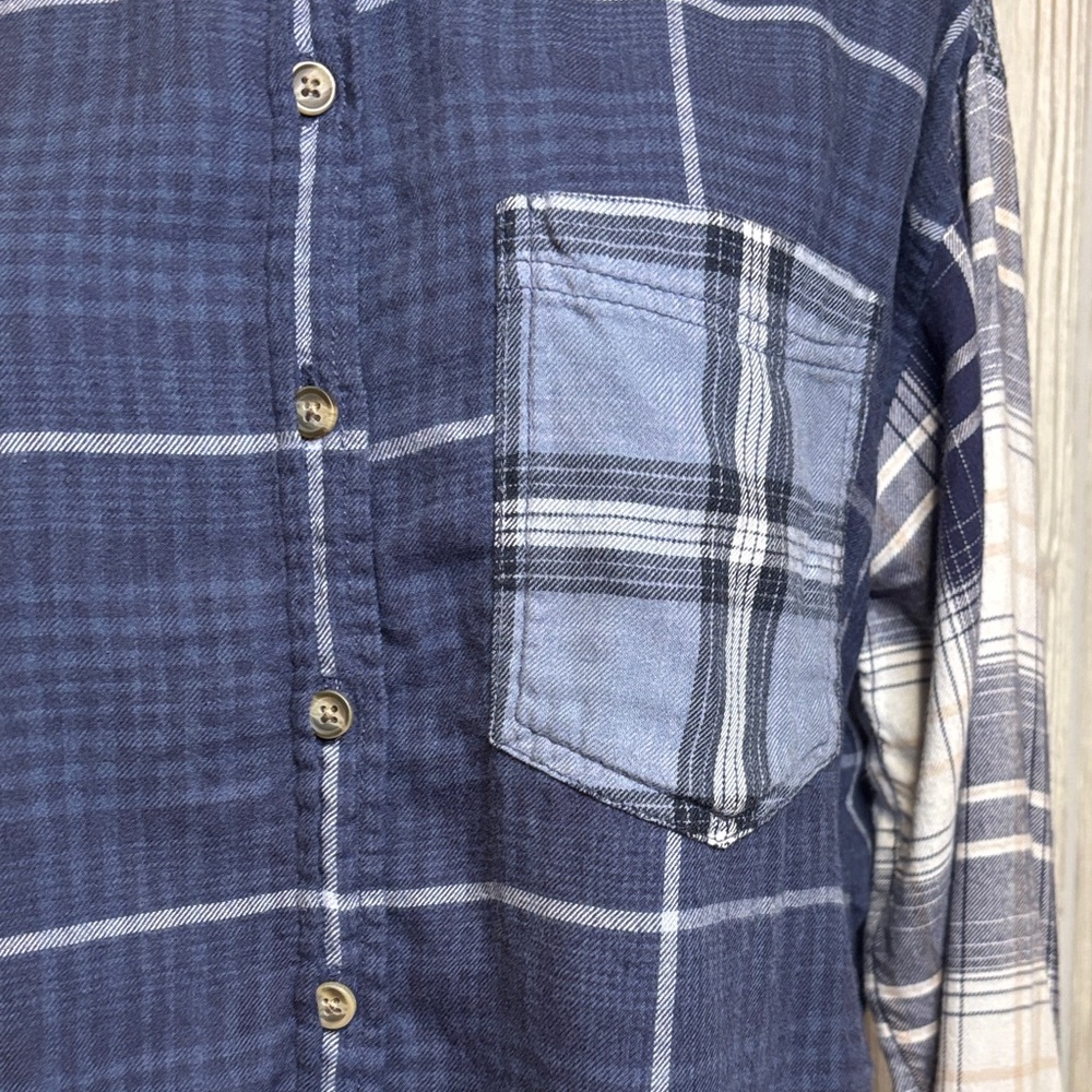 American Eagle Blue Patchwork Plaid Preppy Grunge… - image 4